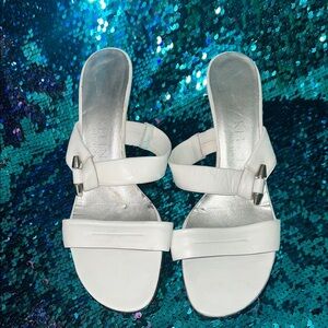 Anne Klein White Minimalist Sandals